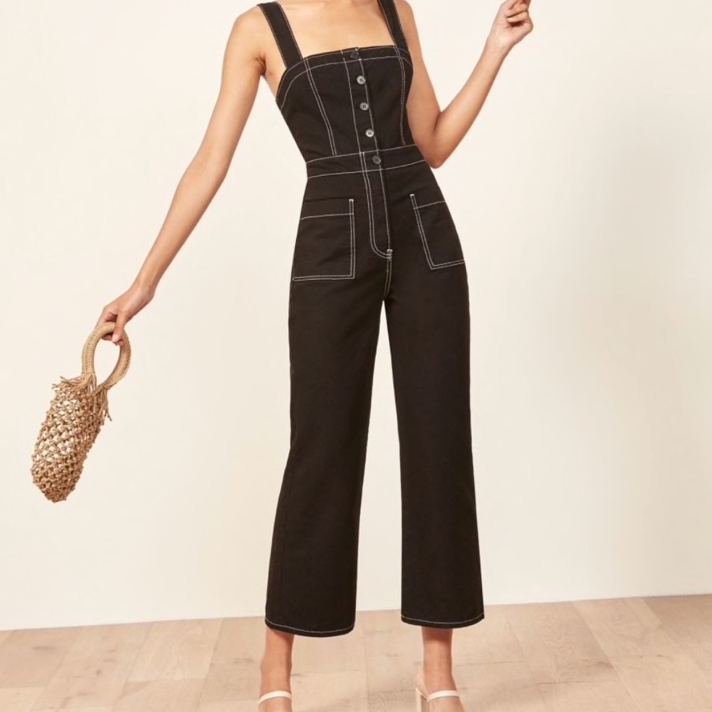 Reformation Black Denim Jumpsuit - Armory Jumpsuit